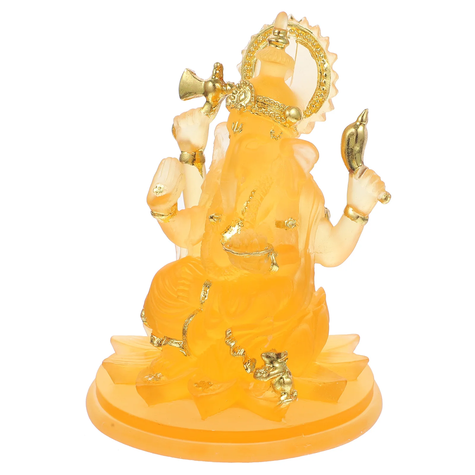 

Resin Ganesha Statue Transparent Elephant Head God Sculpture Desktop Home Decor Hindu Temple Ornament Ganesha Figurine