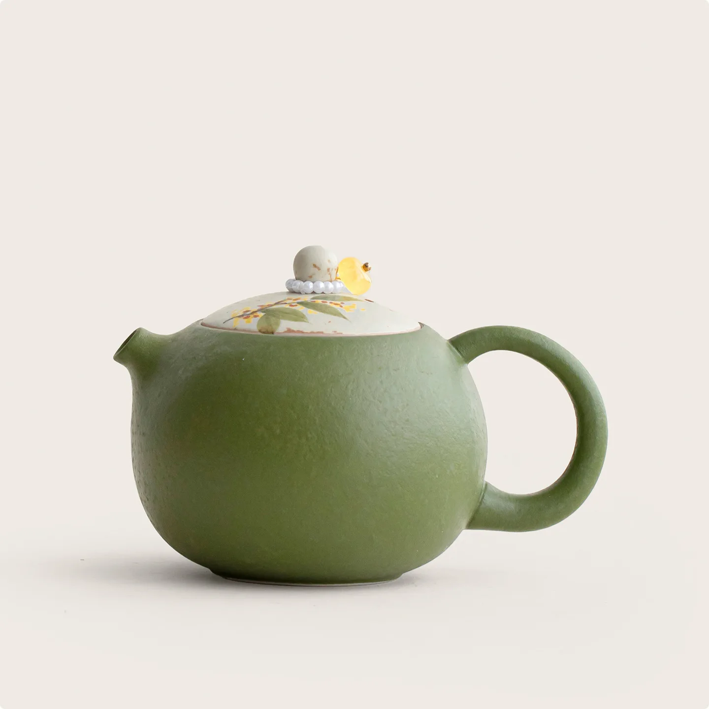 

ZML ceramic tea set small capacity teapot single teapot hand painted osmanthus kung fu tea set