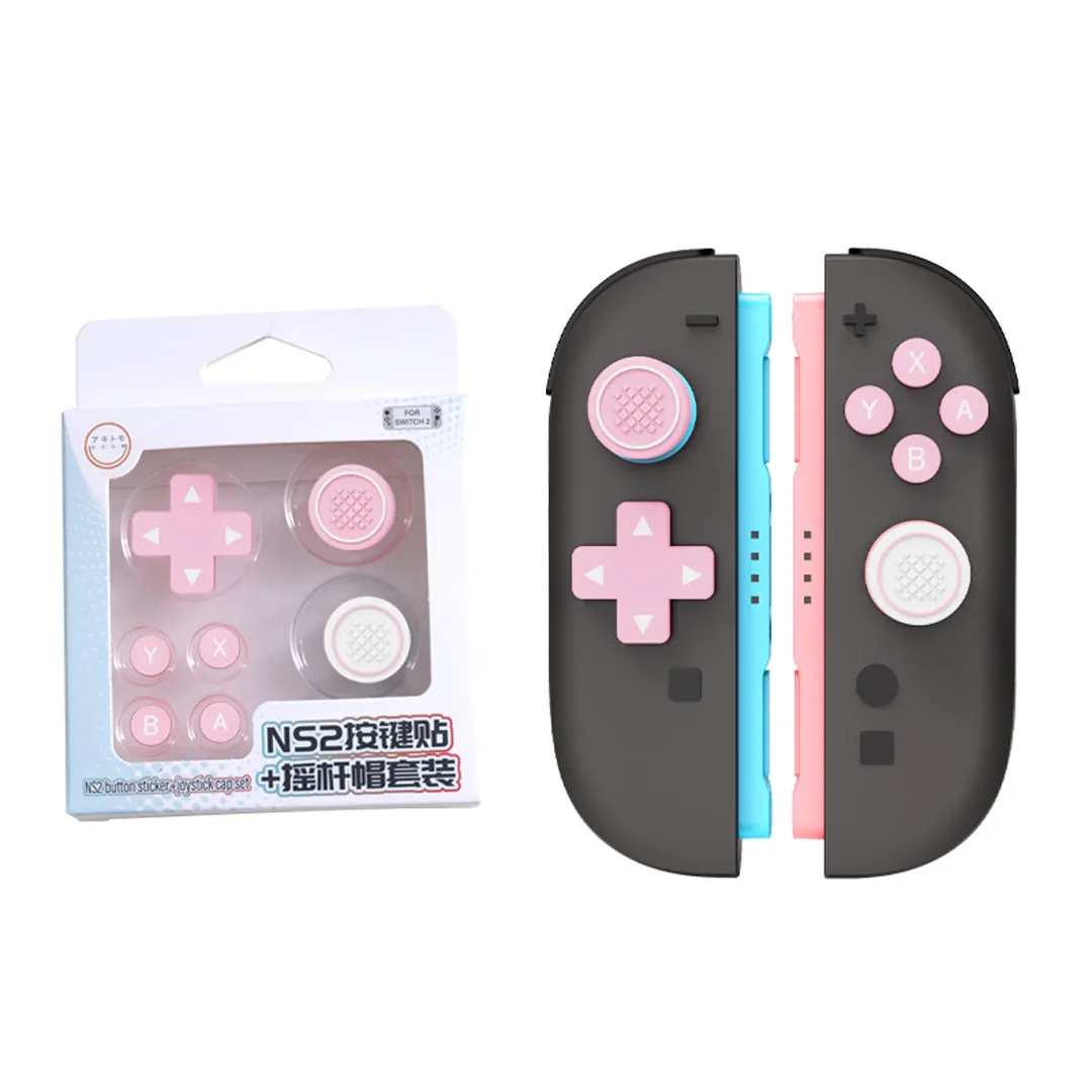 

Silicone Soft Joy-Con Joystick Thumb Button Protective Cover for Nintendo Switch 2 Cross Key ABXY Sticker - Durable Key Cover