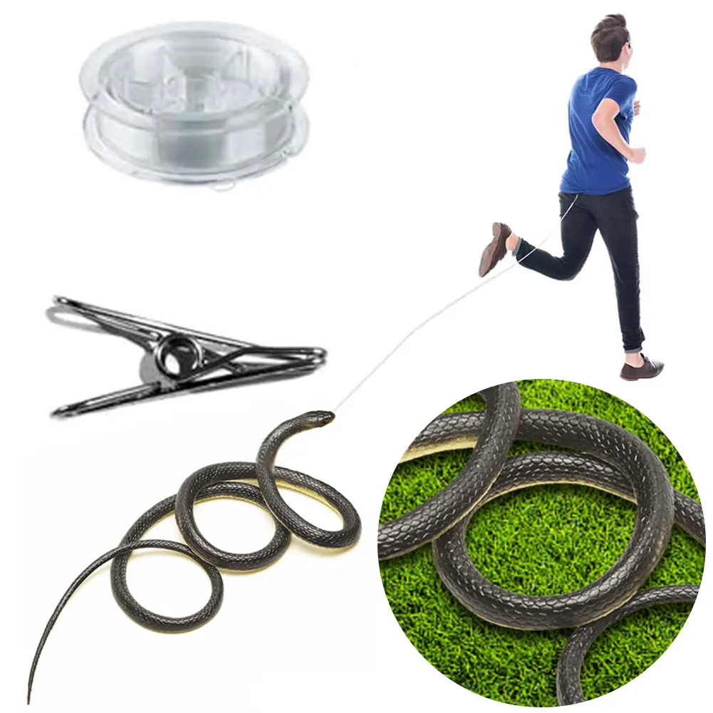Snake on A String Prank Props with String Clip Simulation Snake Toy Fake Snake Prank Props for Teasing Friends
