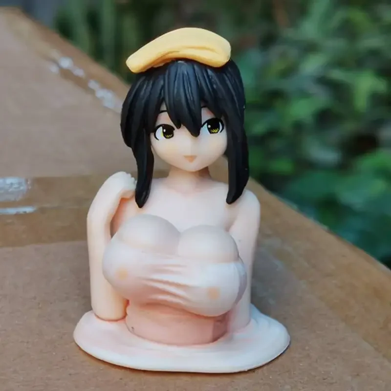 Adornos para Coche de Chicas con Movimiento de Pecho, Estatuilla de Anime Kawaii de Dibujos Animados, Figura de Muñeca Sexy para el Salpicadero del Coche, Decoraciones para Coche