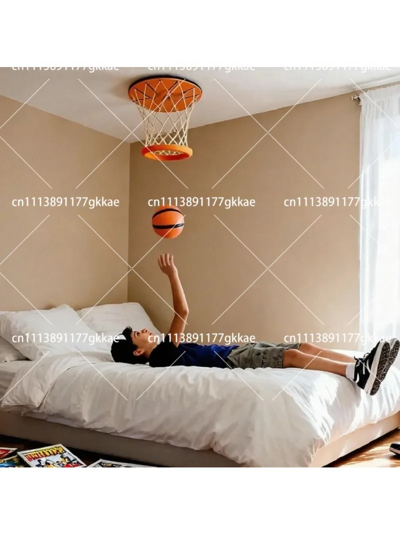 Quick-Mount Ceiling Basketball Hoop, Portable Indoor Hoop with Soft Mini Balls, Stress-Relieving Fun for Adults & Office