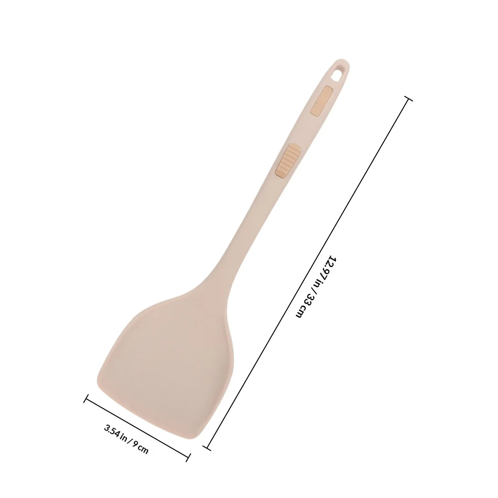 Non-Stick Silicone Kitchen Spatula Ergonomic Long Handle Scratch-Proof Safe Cooking Spatula for Wok Pancakes Fish Grilling
