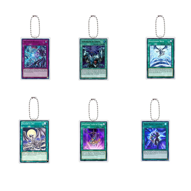 YuGiOh Acrylic Keychain Pendant Anime Classics Game Gift Action Toy Figures Exodia Black Magician Blue-Eyes White Dragon Diy