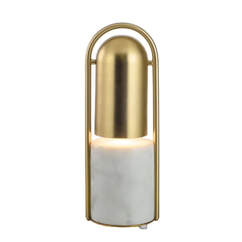 

Lighting Modern Simple Gold Iron Natural Marble Bedroom Bedside Living Room Table Lamp