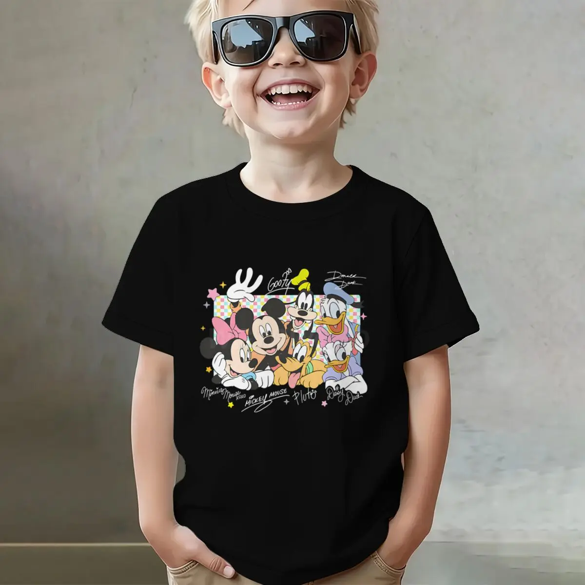 

Girls Boys Casual Short Sleeve T-Shirt Cartoon Characters T-shirts Mickey and Friends Matching Outfits Kids Cartoon Gift Tees