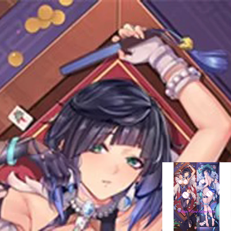 

Dakimakura Anime Pillow Cover Yelan Double Sided Print Life-size Halloween Christmas Decoration