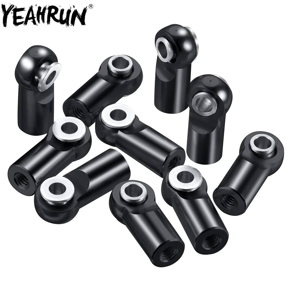 YEAHRUN-Metal Bola Cabeça Titular para Modelo RC Toy, Parafuso Direito, Rod Termina, Juntas de Bola, Carro, Barco, Avião, Peças DIY, M2.5, 10Pcs