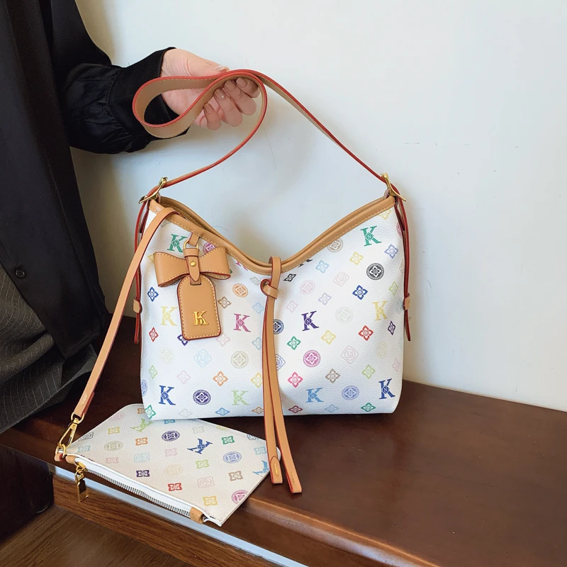 

Классическая элегантная кожаная большая сумка для женщин, роскошная дизайнерская сумка через плечо, кошелек, женская мода, стильный подарок