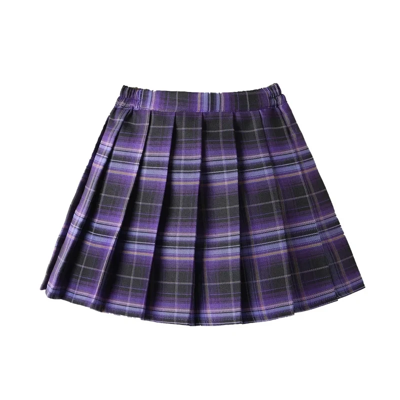 2024 Summer Korean High Waist School Girls Plaid Pleated Skirt College Style Suit JK Uniform Student Clothes Genuine Short Skirt