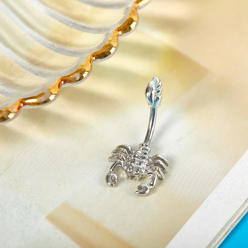 بسيطة ثقب البطن زر مشبك حلقة الإكسسوارات شكل العقرب ثقب مشبك حلقة فاسق مجوهرات للجسم اكسسوارات