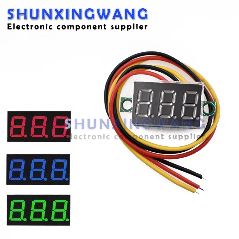 Three wire DC digital display voltmeter 0.28 0.36 inch LED digital voltmeter DC4.5V-30V 100V reverse connection protection