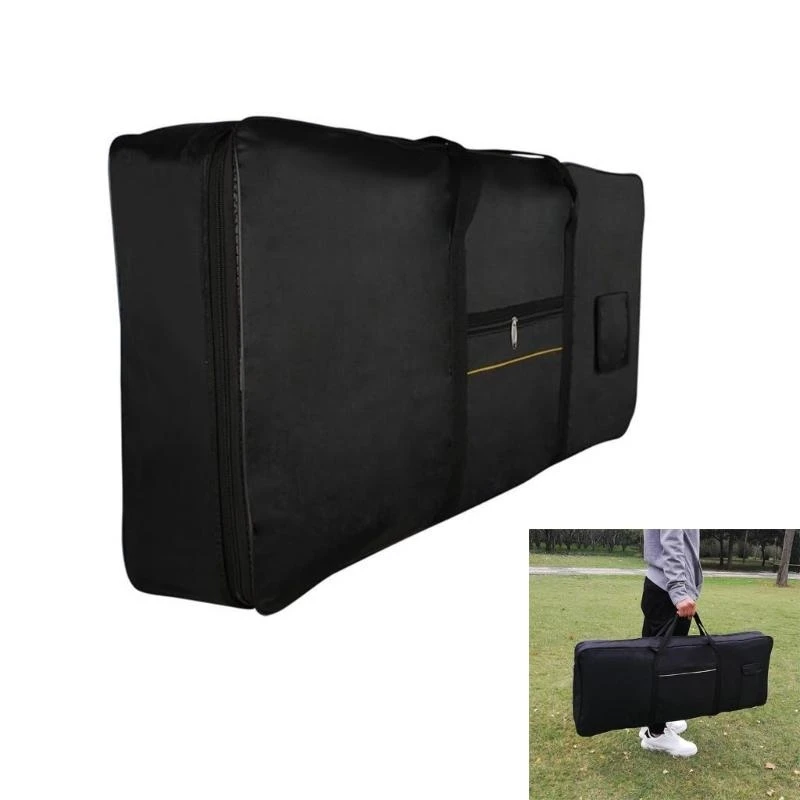 Bolsa teclado tecido Oxford e8fb à prova d'água para 61 chaves com design bolso