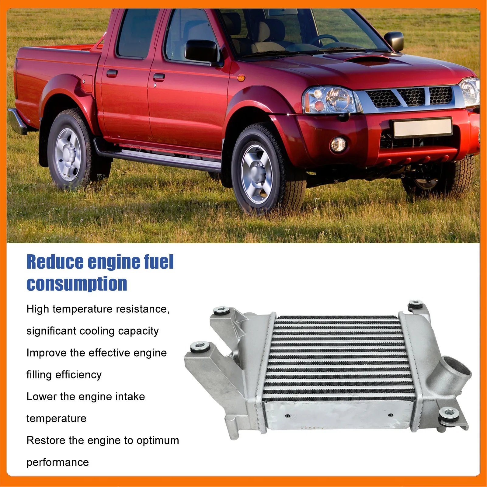 

Интеркулер турбокомпрессора 14461VK50A, устойчивый к высоким температурам, низкое потребление топлива, подходит для автомобильного воздушного обменника NP300 Pick-up