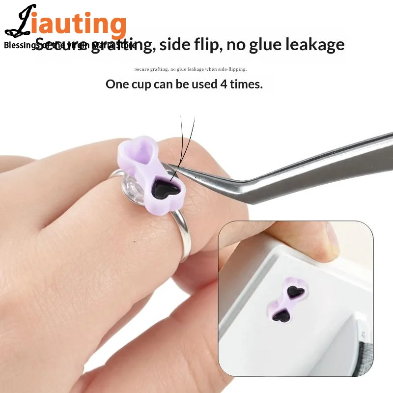 200Pcs Disposable Eyelash Glue Cups Holder Lash Extensions Tattoo Pigment Makeup Tool Glue Delay Cup