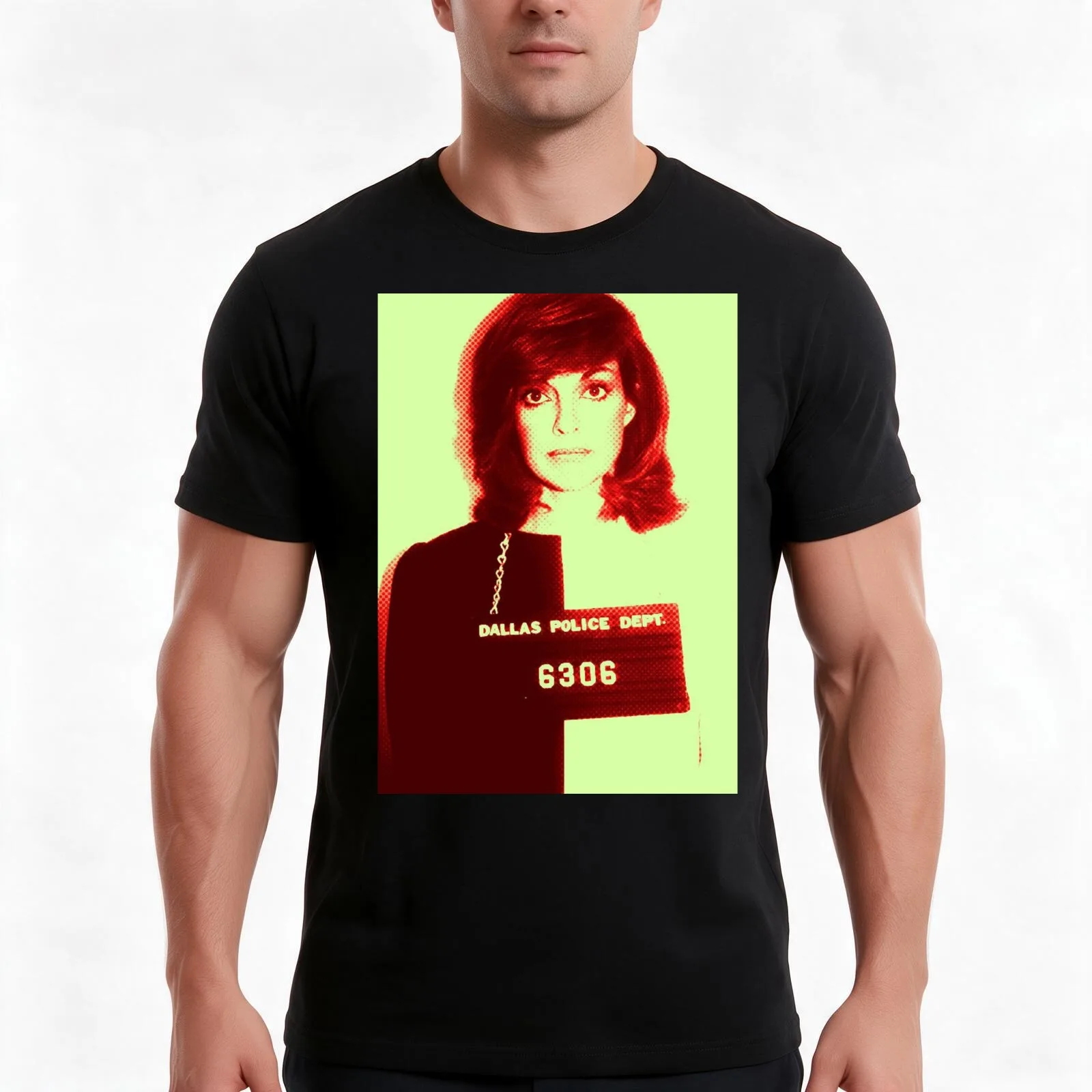 SUE-ELLEN MUG SHOT T-Shirt, Summer Casual Cotton Tee, Oversized Streetwear Tops, Vintage Graphic Print, Loose Fit Short Sleeve
