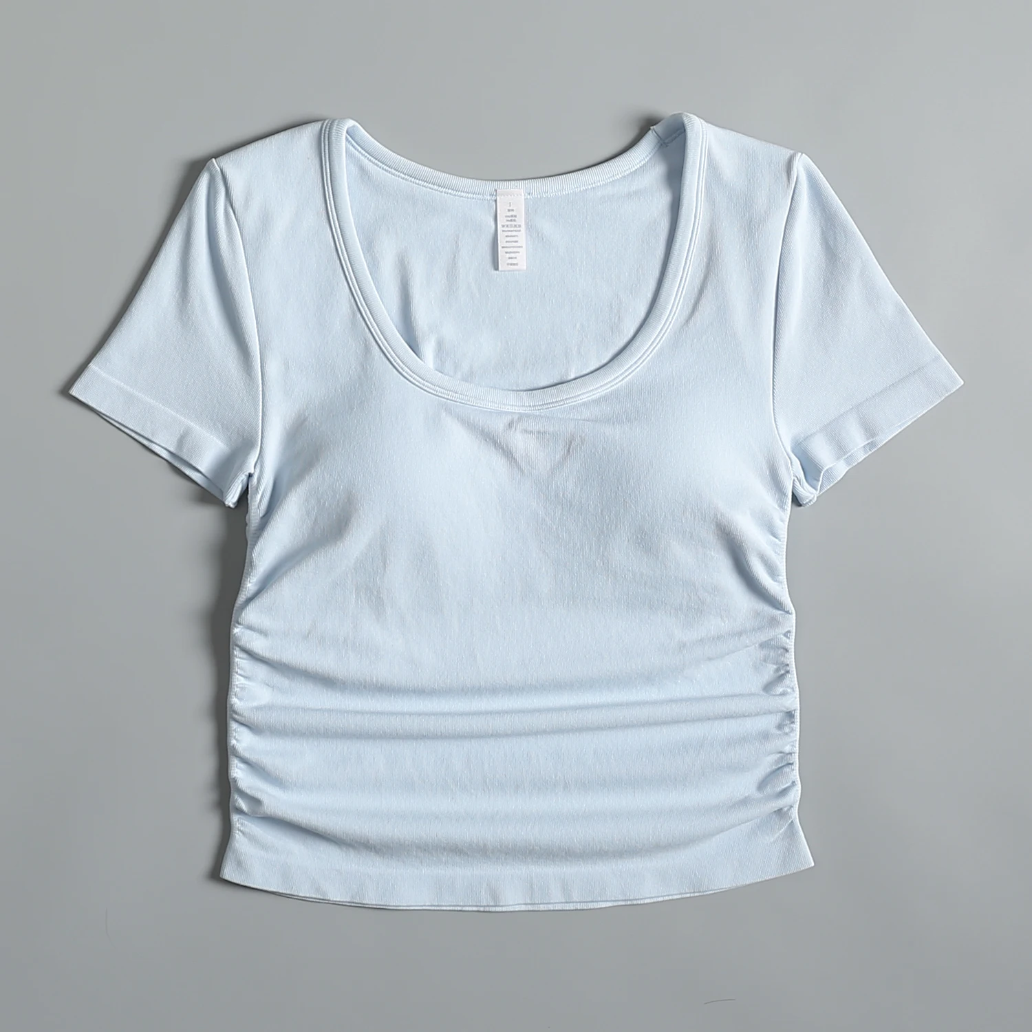 Women's Yoga Sportswear Short Sleeve Fitness Exercise T-Shirt with Chest Pad Breathable Quick Dry Moisture Wicking Running Pi...
