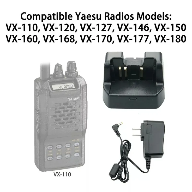 CD-47 Desktop Charger for Yaesu FT-270R FT-60R Vertex Standard VX160 VX420 VX-400 VX-410 VX-414 VX-417 Radio Battery Charger