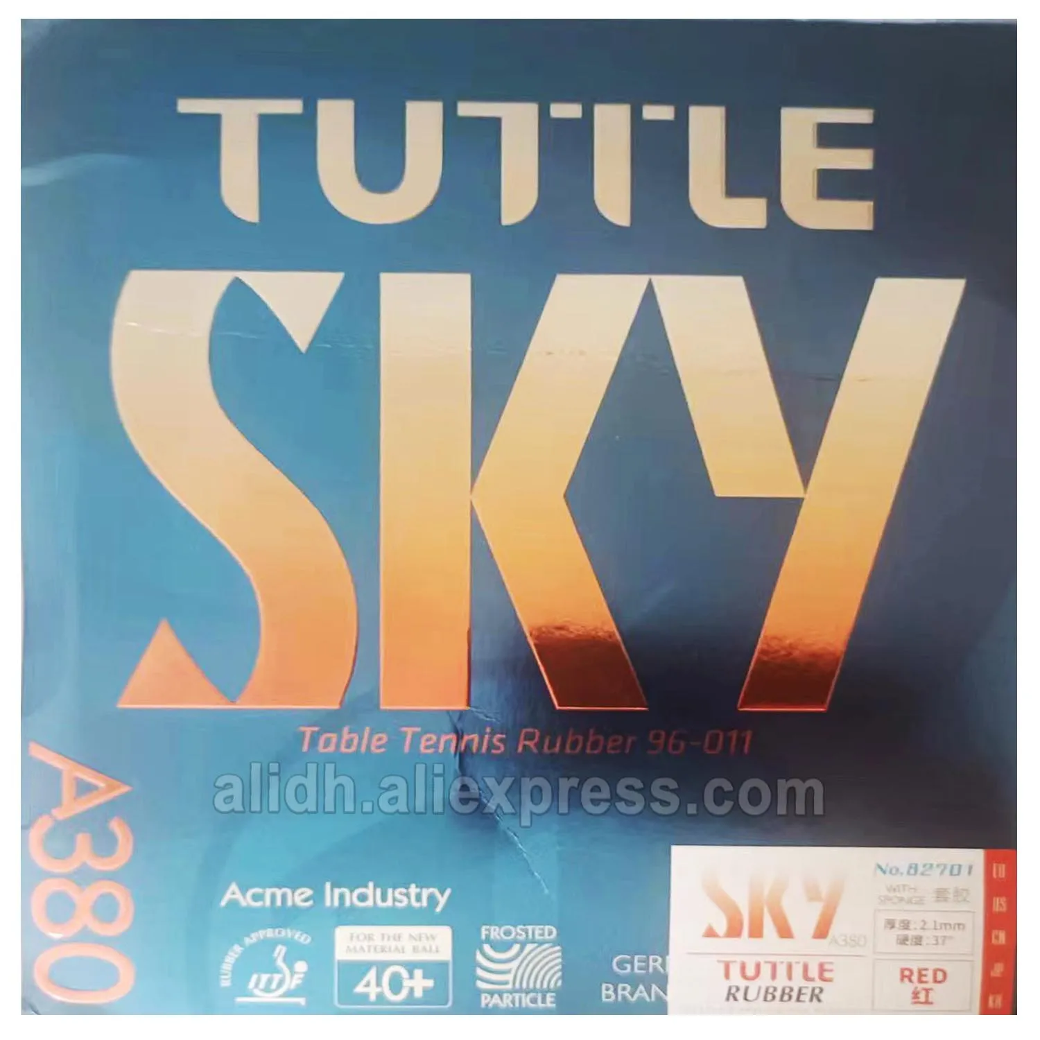 TUTTLE SKY Deutscher A380 Tischtennis-Gummi, Pips-in-Ping-Pong-Gummi mit Schwamm