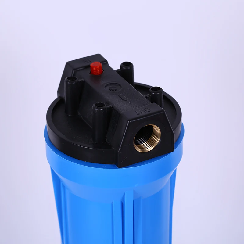 20 inch blue filter bottle large flow central pre-filter 4/6 points 1 inch copper port commercial machine filter housing