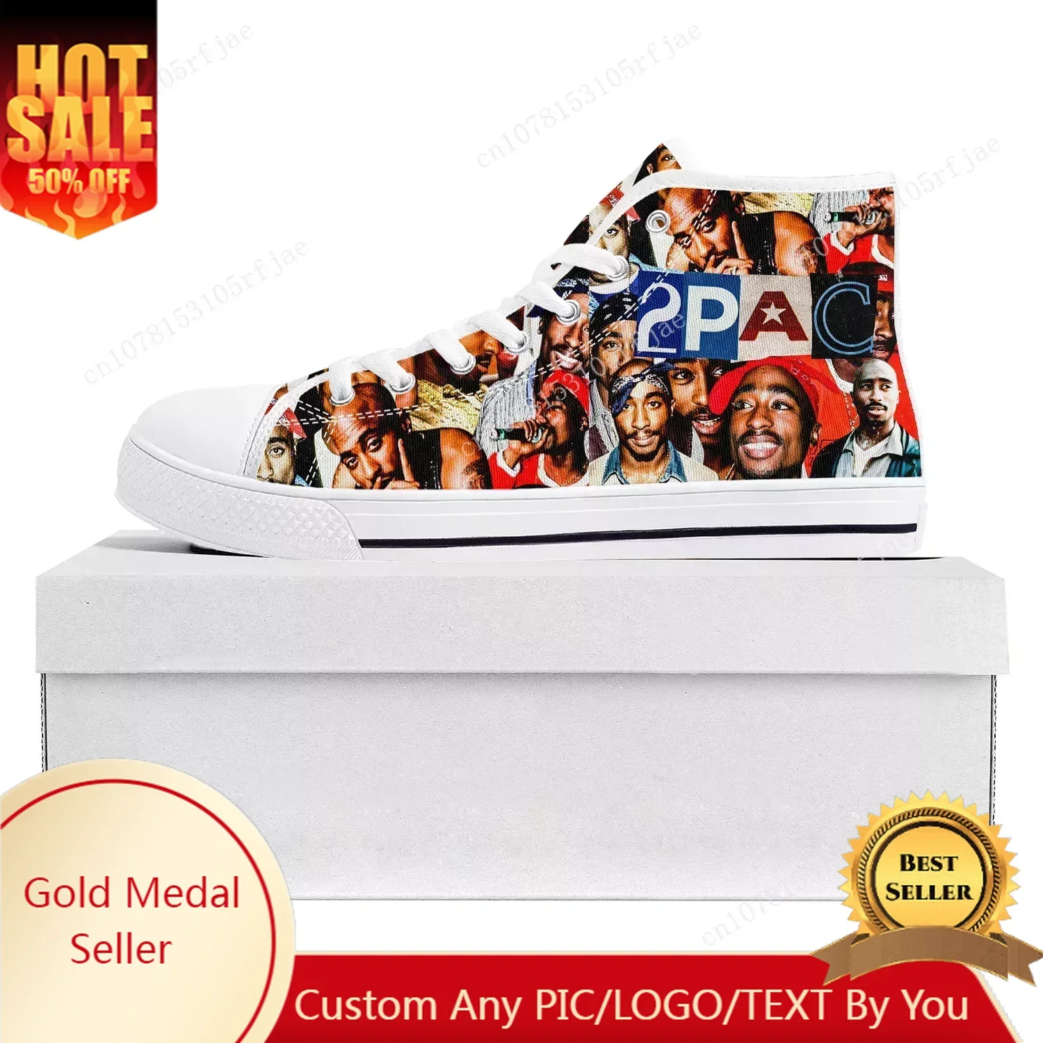 

2Pac Tupac Rapper High Top High Level Hip Hop Sneakers Mens Womens Teenager Couple Canvas Tupac Amaru Shakur Sneaker Shoes