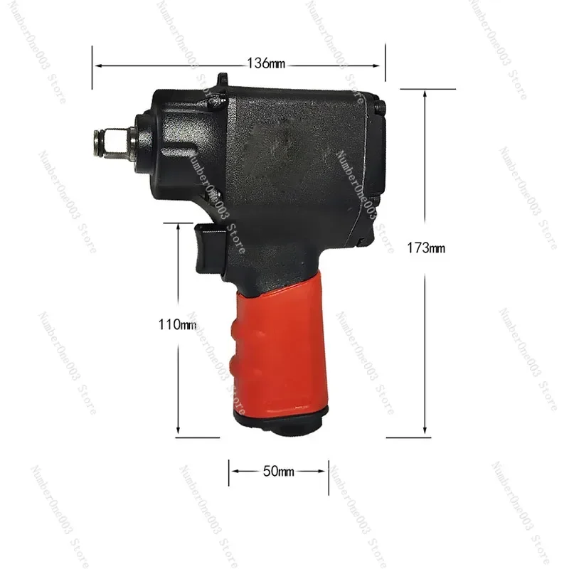 

1/2 Short Axis Pneumatic Wrench Light Assembly Line Bolt Disassembly Wind Wrench Mini Small Air Gun Small Air Gun