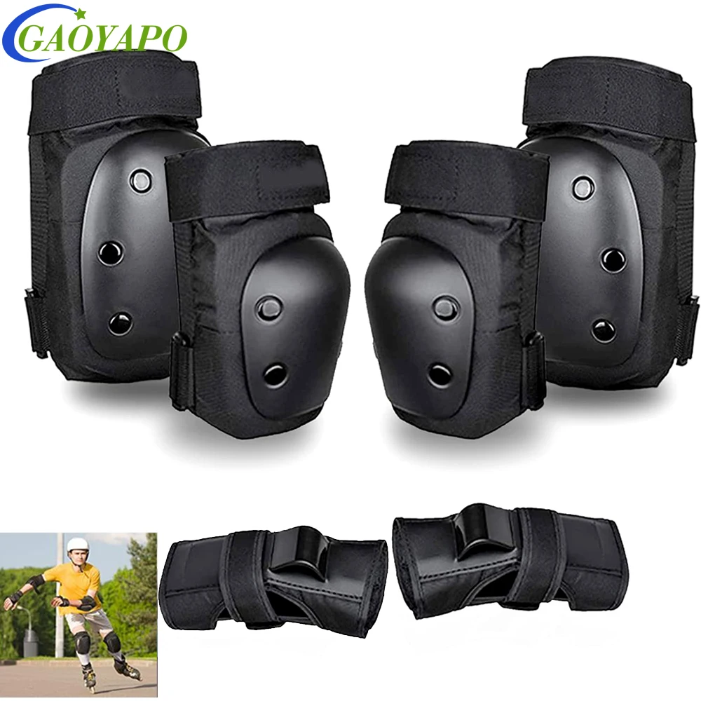 

6Pcs/Set Adult/Kids Knee Pads Elbow Pads Wrist Guard,Skateboard Skate Pads 6 in 1 Protective Gear Set for Roller Skating Scooter