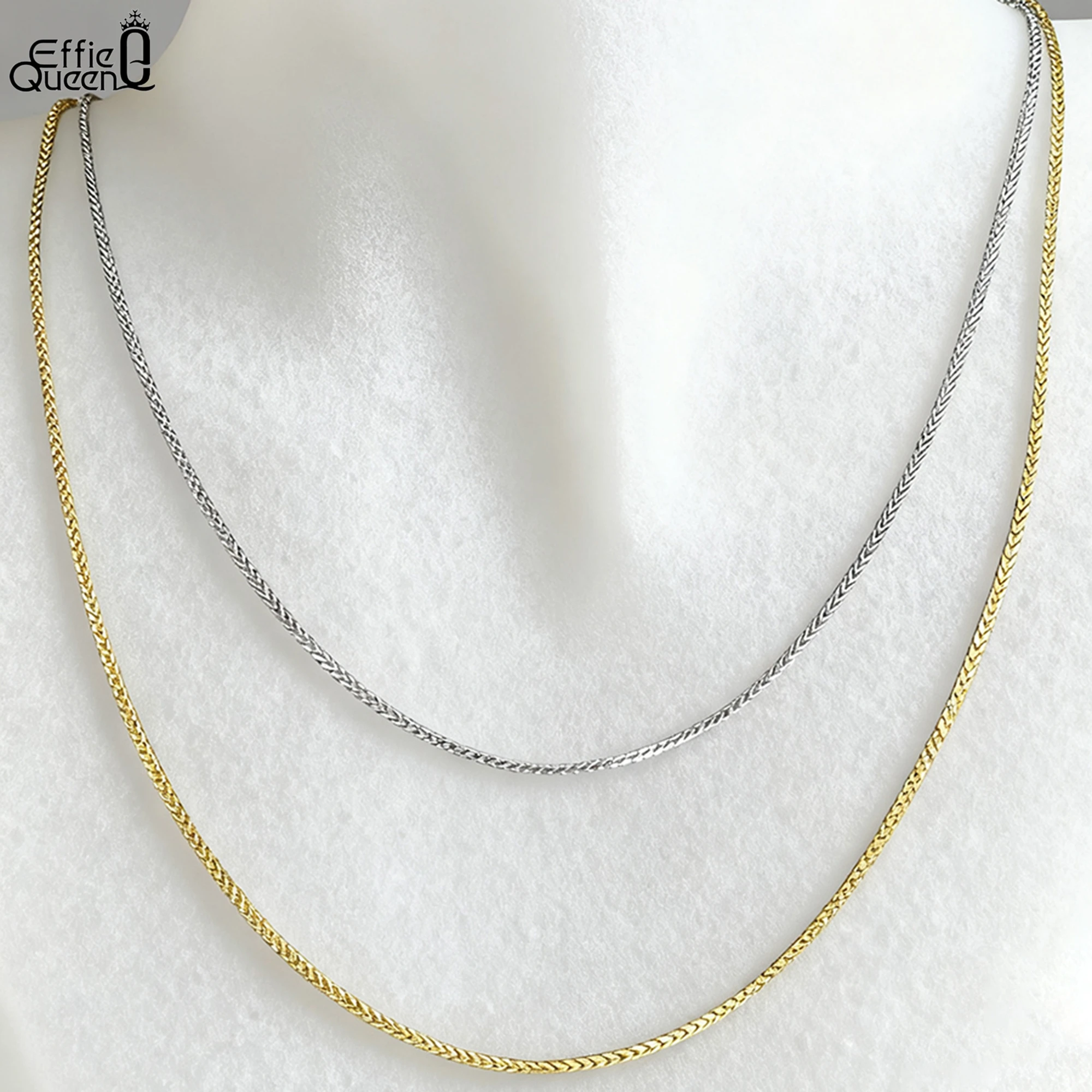 

Effie Queen, 100% стерлинговое серебро 925 пробы, итальянская цепочка Шопен 1,2 мм, ожерелье для женщин, модная базовая цепочка на шею 40-60 см, ювелирные изделия SC53