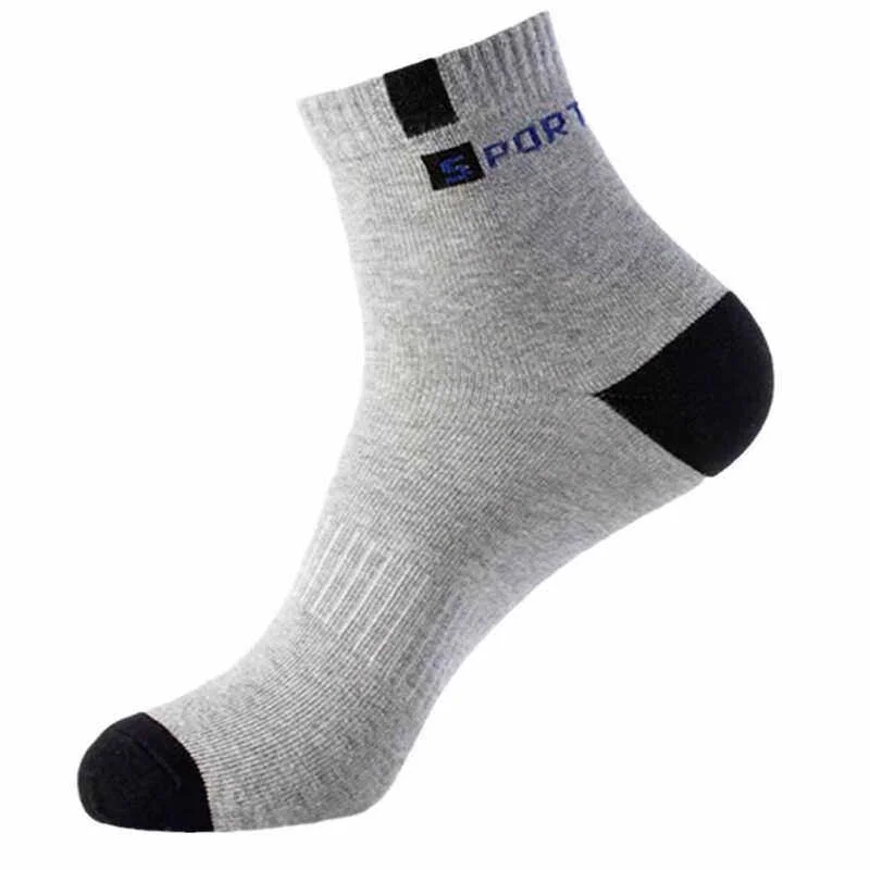 Sock For Men Sport Breathable Soft Letter Fashion Sneakers Middle Tube Stocking Towel Sox Summer Running