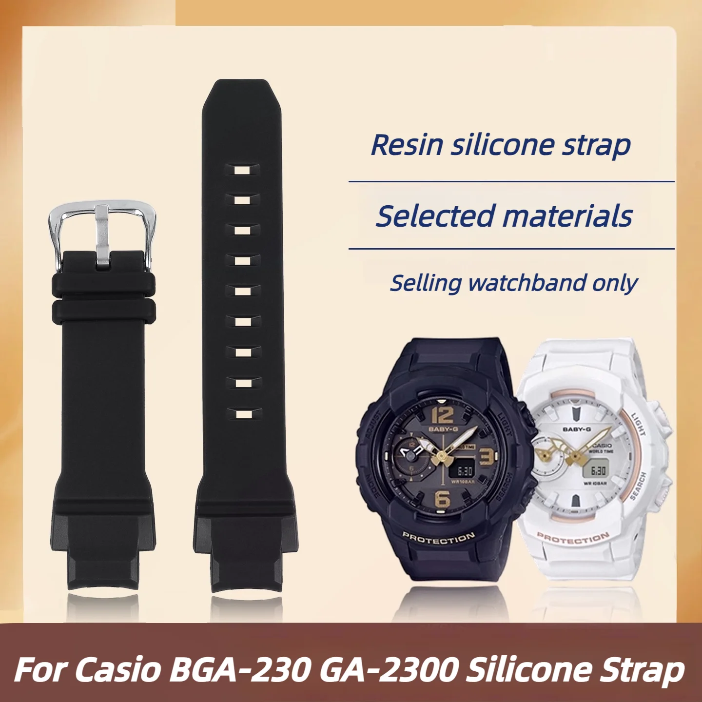 Pour Casio BGA-230 BGA-2300 bracelet en résine de Silicone série BABY-G bracelet de montre pour femme Sport étanche en caoutchouc accessoires de remplacement