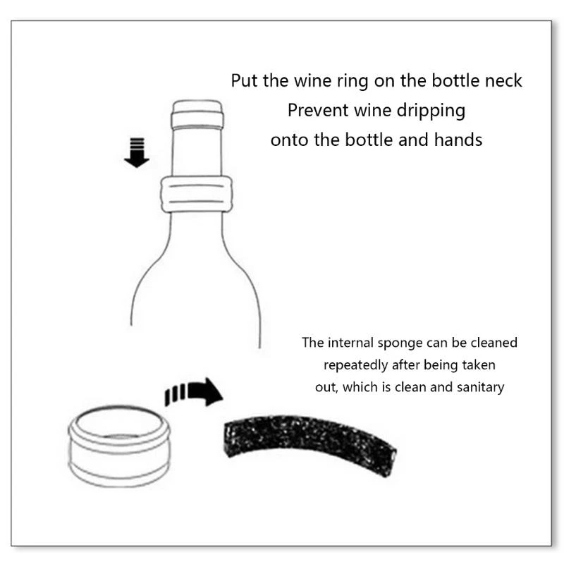 Stainless Stainless Steel Wine Bottle Drip Collar Felt Lining Ring Wine Bottle Collars - Aliexpress Deal