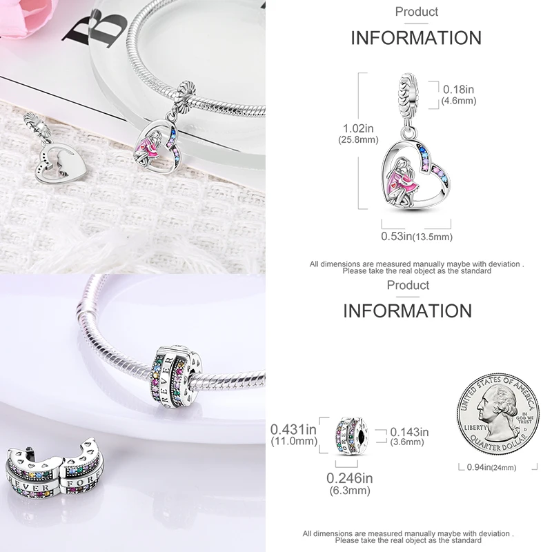 925 Sterling Silber Rosa Charm-Perlen Parfüm Katze Kaffeetasse High Heel Spielcontroller Cupcake DIY Armband Geschenk für Frauen – Detail 8