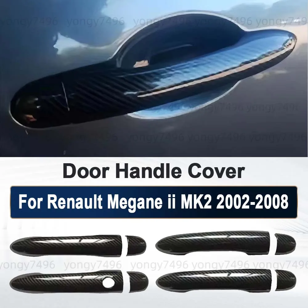 Car Upgrade For Renault Megane ii MK2 2002 2003 2004 2005 2006 2007 2008 Carbon Fiber Door Handle Cover Car Accessories