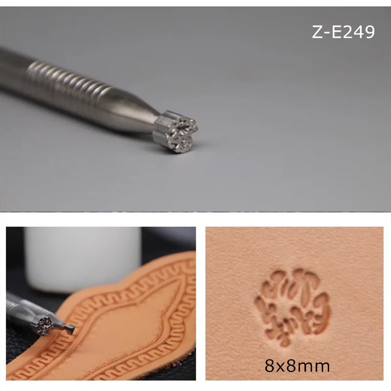 

304 Stainless Steel Leather Embossing Stamp - Z-E249 Traditional Scroll Pattern 8x8mm | Professional Craft Punch Tool