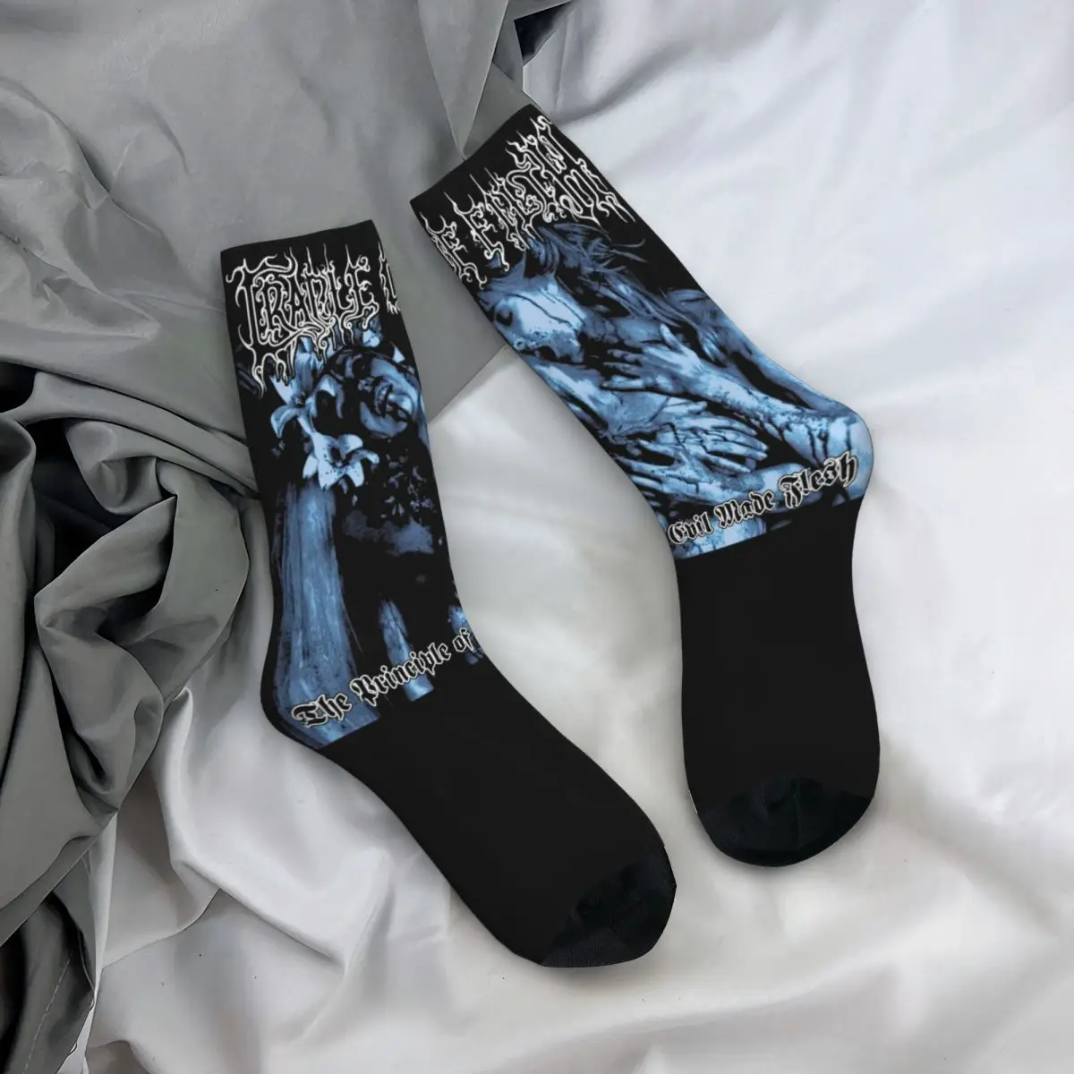 Male Cradle Of Filth Extreme Metal Band Socks The Principle of Evil Made Flesh Socks Product Middle TubeSocks Best Gift Idea