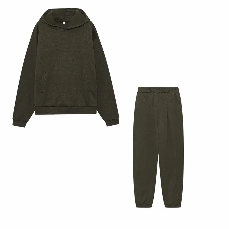 Women's Tracksuit Suit Autumn Fashion Warm Hoodie Sweatshirts Two Pieces Oversized Solid Casual Hoody Pullovers Long Pant Sets