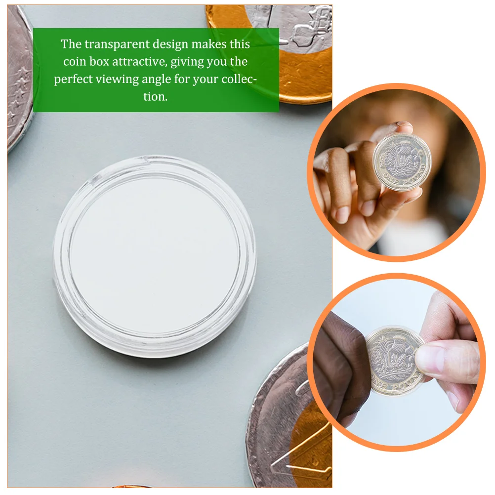 Caja de almacenamiento para colección de monedas, contenedor individual, soportes para monedas a granel, 100 Uds.