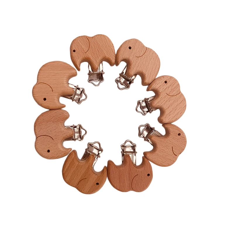ABCPICK 20pc Beech Wooden Aniaml Pacifier Clip Holder For Making Baby Toys Gift DIY Bracelet Jewelry Making Handmade Accessories