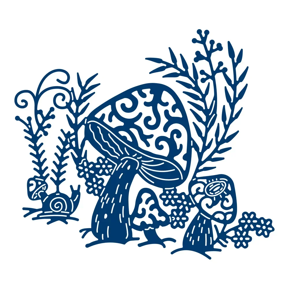 House Door Garden Window Metal Cutting Dies Fairy Tales Lace Mushroom Bird Family Flower Scrapbooking Card Craft No Stamps