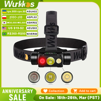 Wurkkos HD50 21700 Fishing Flashlight 4000LM IP67 Headlamp EDC Camping Hiking LED Lights XHP50.3 HI+LH351D+660nm Magnetic Tail