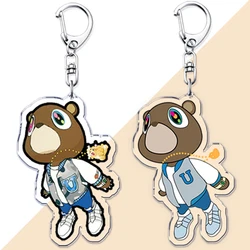 Popular Rapper YE Keychains for Accessories Bag Graduation Kanye Dropout Bear Key Chain Keyring Jewelry Fans Friends West Gifts