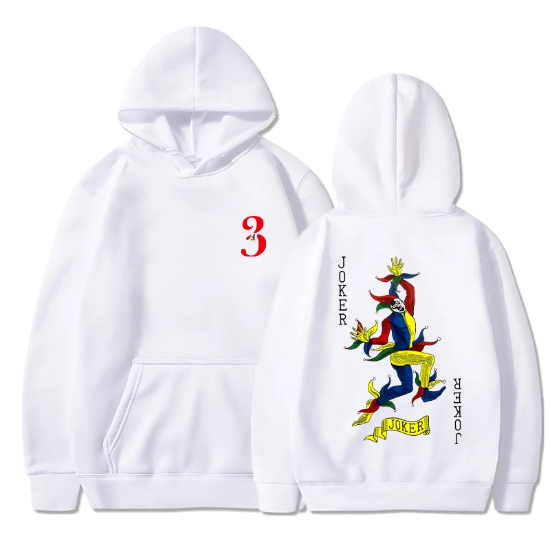 أليس في بوردرلاند 3 هوديس الرجال موضة مهرج مطبوعة بلوزات المرأة عادية Harajuku الشارع الشهير هودي البلوفرات سوداديراس