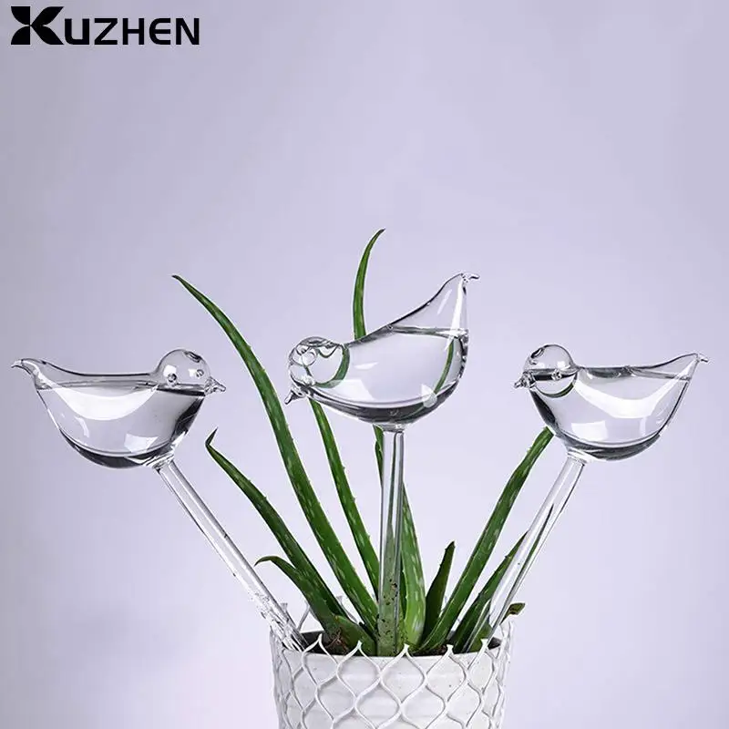 Automatic Watering Device Indoor Plants Automatic Watering Glass Bird Watering Tank Flower Plant Transparent Watering Device