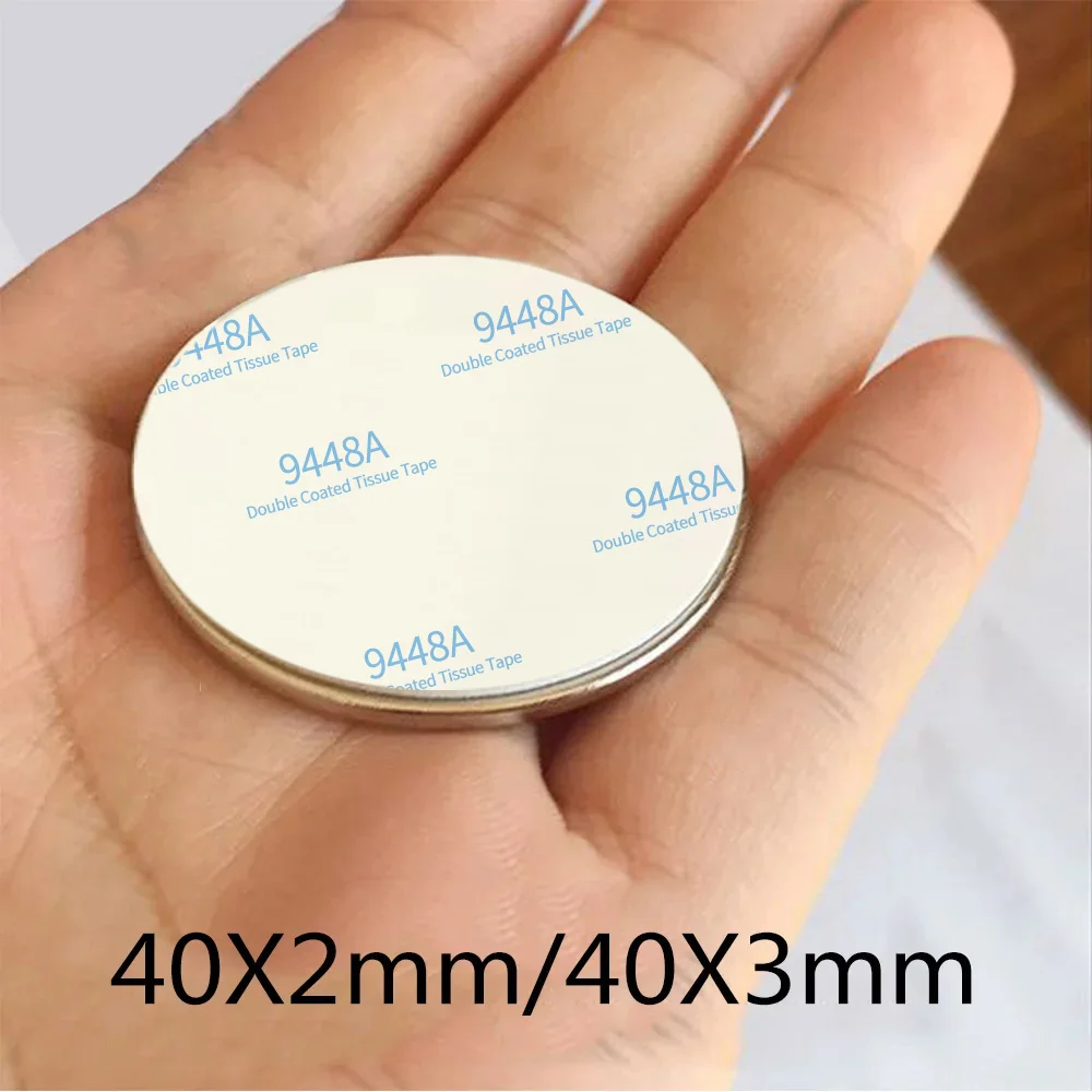 40*2mm 40x3mm N35 Powerful Magnet Comes With 3M Strong Double-Sided Tape 30x2MM 30x3 NdFeB Round Strong Magnet 50x3 50*5mm 40*5