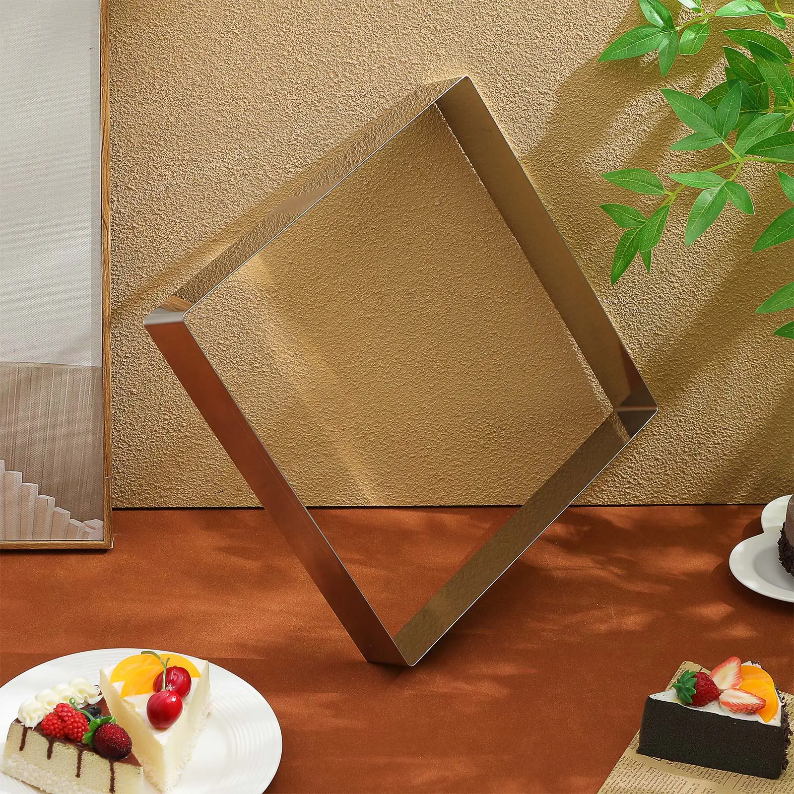 

17 Inch Stainless Steel Cake Ring Mousse Mold Square Pastry Cutter Baking Tool For Dessert Fondant Cookie Dough Cheese Craft