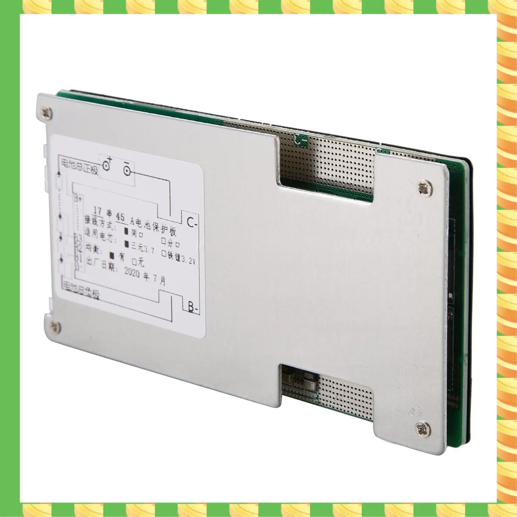 

AB53 17S 60V 45A Protection Board Li- Lipolymer Battery UPS Energy Inverter BMS PCB Board With Balance For E-Bike