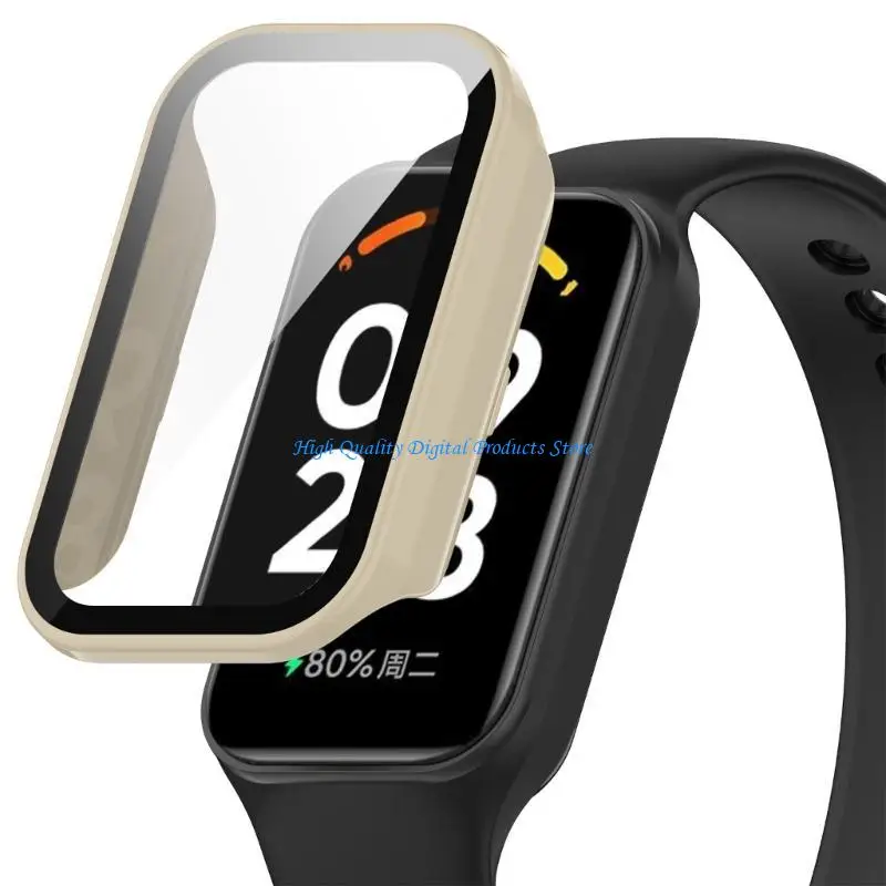 U2JE Tempered Glass Protectors Bumpers Shells Full Protective Cover for Band 8 Active