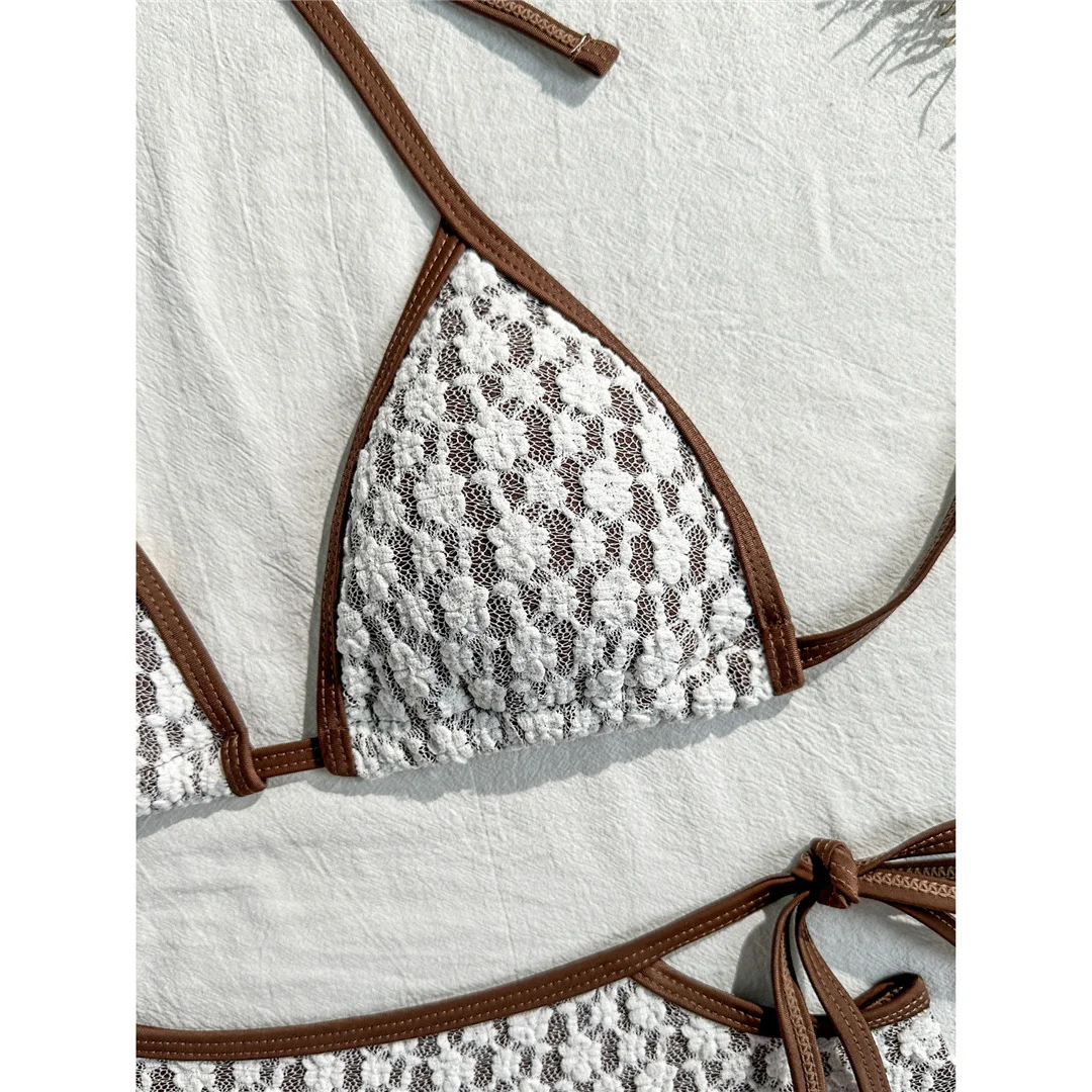 Sexy bedruckter Neckholder-Bikini mit hoher Taille, Damen-Badeanzug, zweiteiliges Bikini-Set, gepolsterter Badeanzug, Badebekleidung, Schwimmanzug V8481 – Detail 5