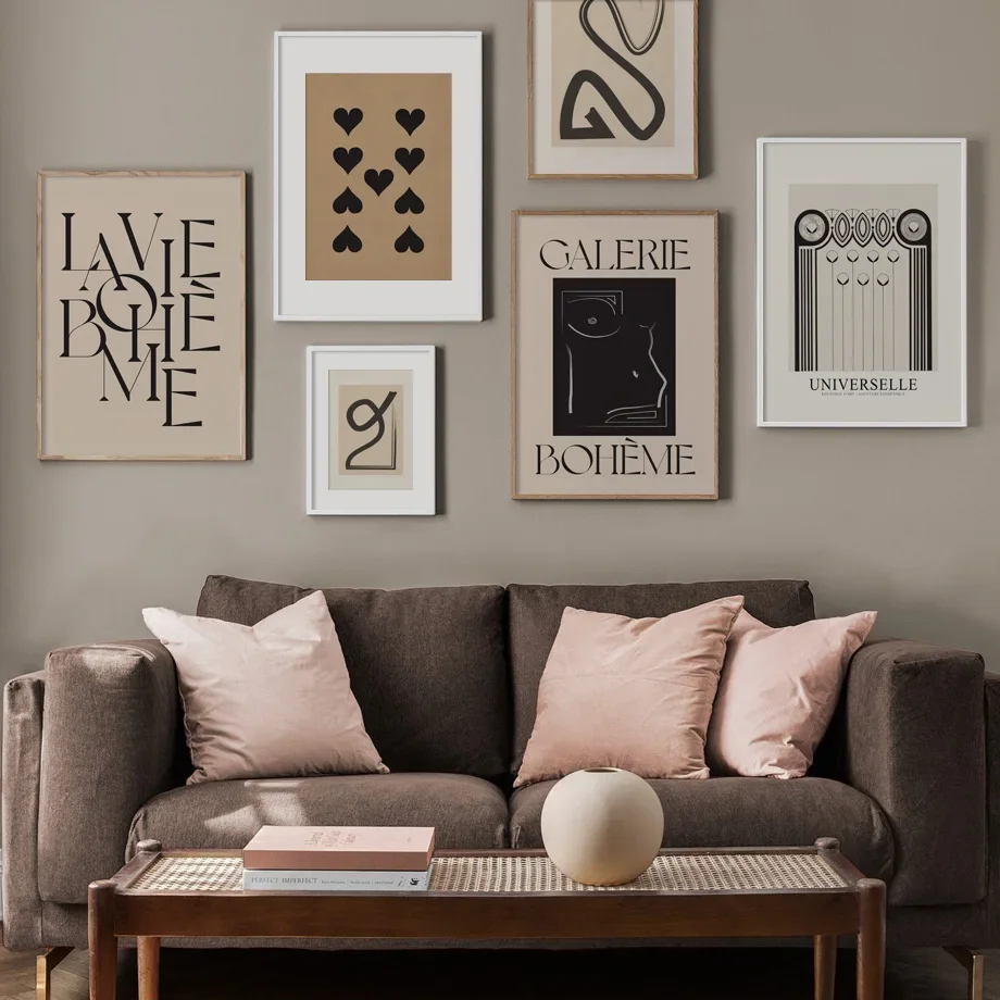 

Abstract Curve Line Heart Quotes Vintage Posters NordicAnd Prints Wall Art Paper Canvas Painting Decor Pictures For Living Room