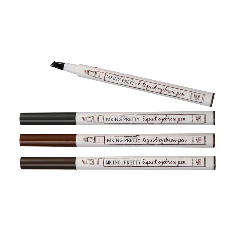 

4pcs Waterproof Liquid Eyebrow Pencil Sweatproof Long-Lasting Makeup Tool For Women Natural Brow Pen Tattoo Design Black Maroon